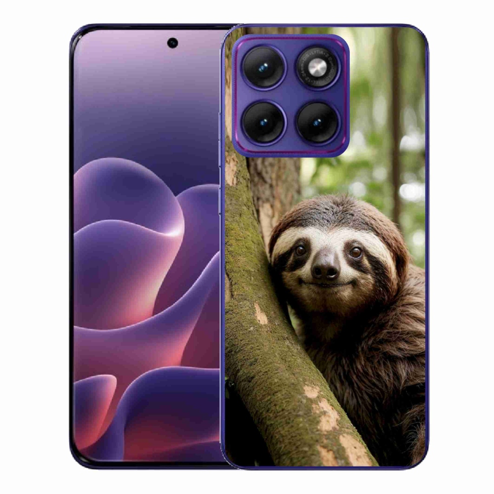 Zselés borítás mmCase a Motorola Edge 70 Fusion készülékhez - mosolygó lajhár