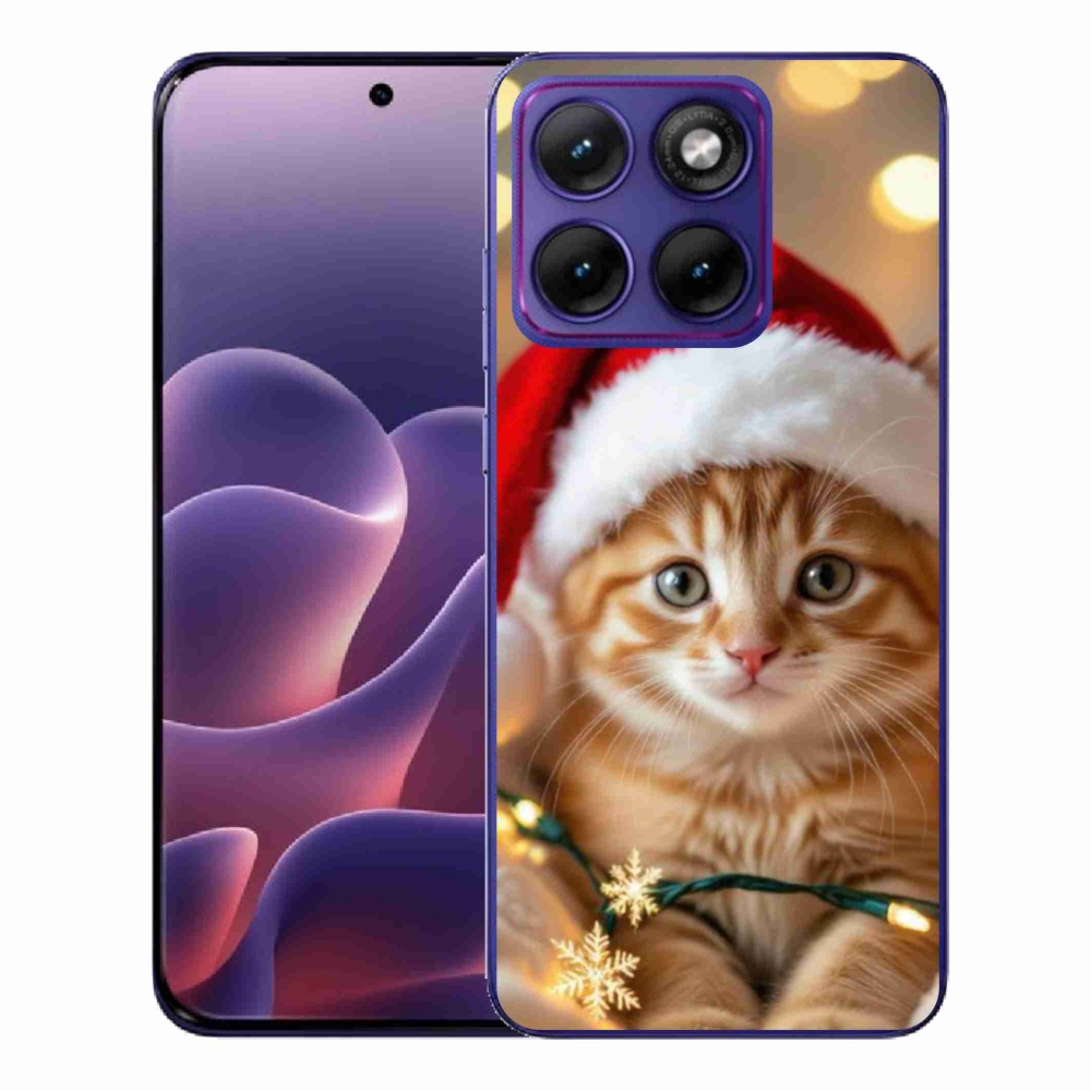 Zselés borítás mmCase a Motorola Edge 70 Fusion készülékhez - Karácsonyi cica