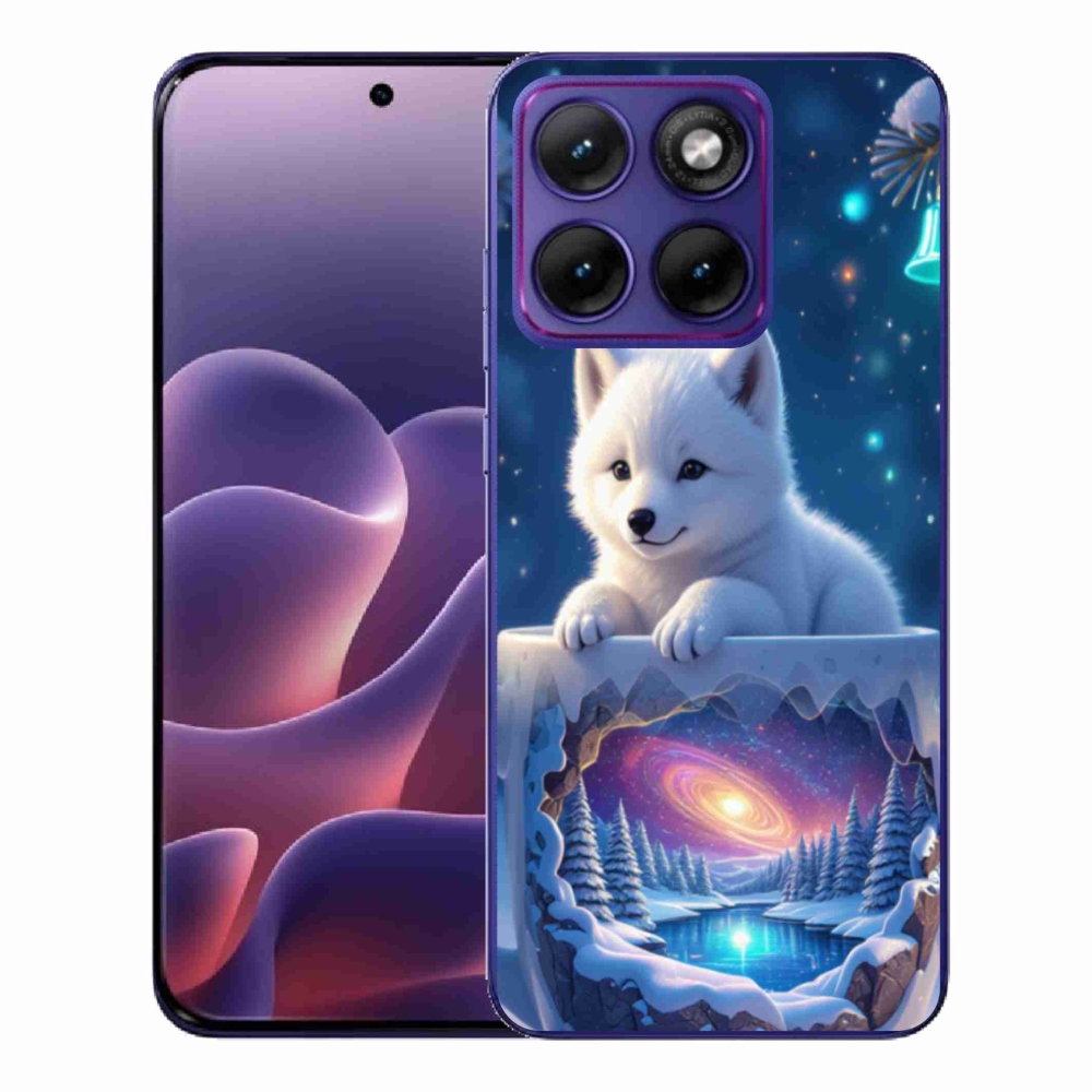 Zselés borítás mmCase a Motorola Edge 70 Fusion készülékhez - karácsonyi kölyökkutya