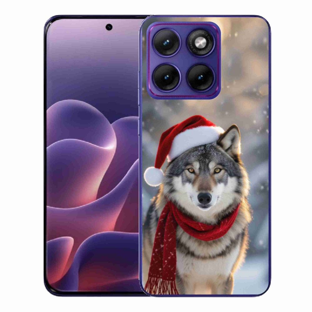Zselés borítás mmCase a Motorola Edge 70 Fusion készülékhez - karácsonyi farkas