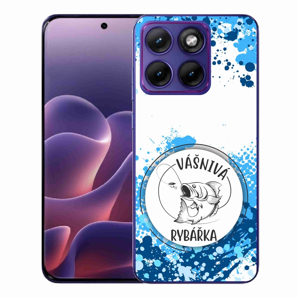 Gél borító mmCase a Motorola Edge 70 Fusion készülékhez - szenvedélyes halásznő fehér háttérrel