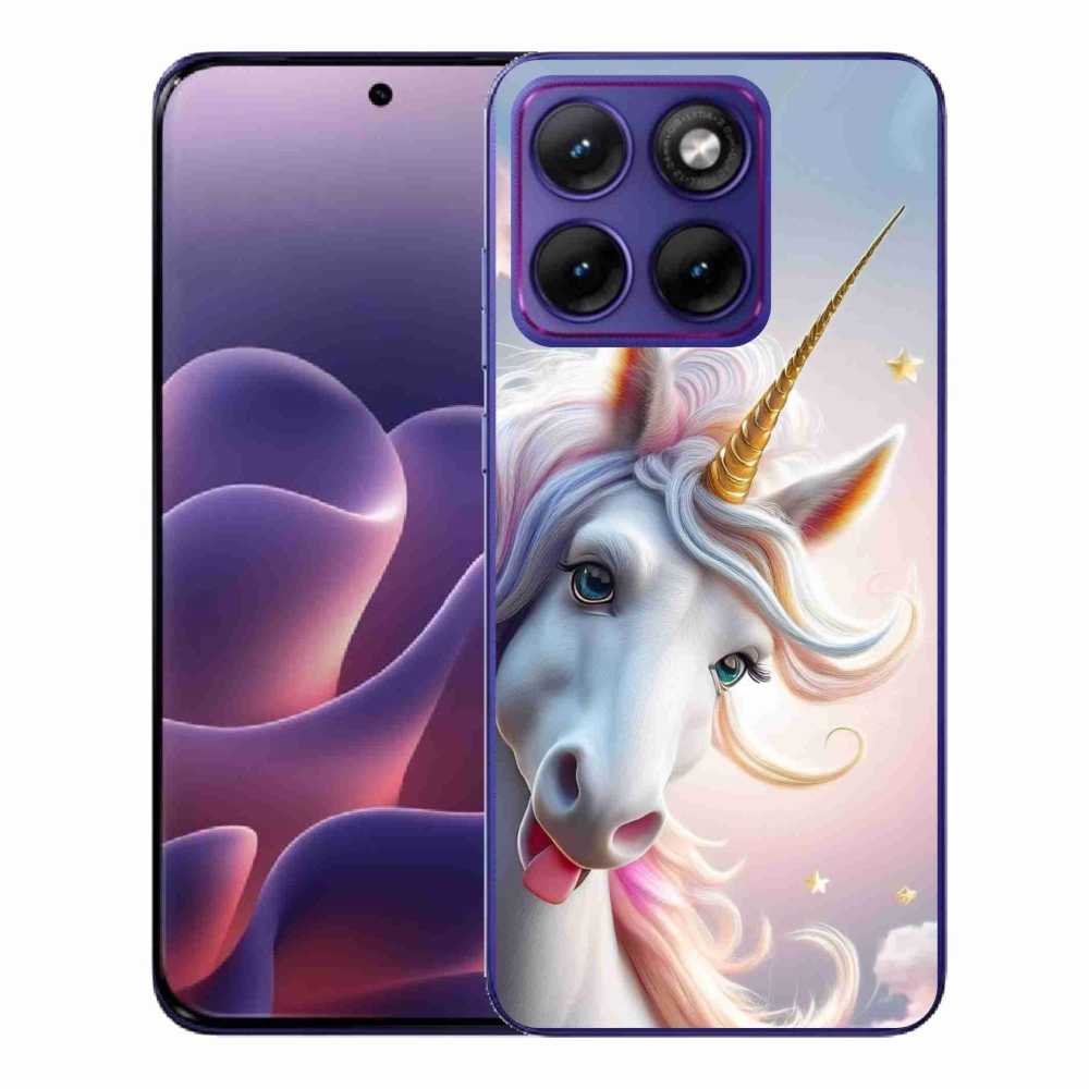 Zselés borítás mmCase a Motorola Edge 70 Fusion készülékhez - vidám egyszarvú
