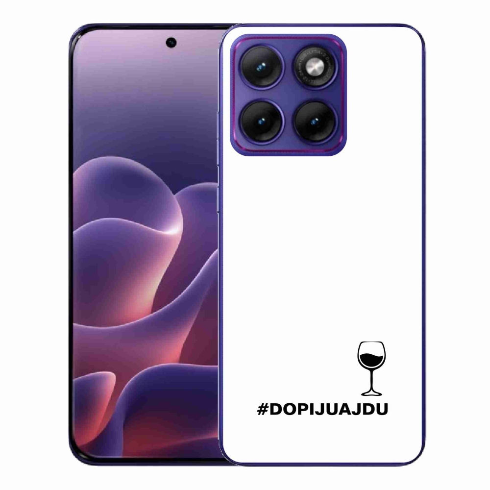 Gél borítás mmCase a Motorola Edge 70 Fusion készülékhez - bor motívum fehér háttérrel