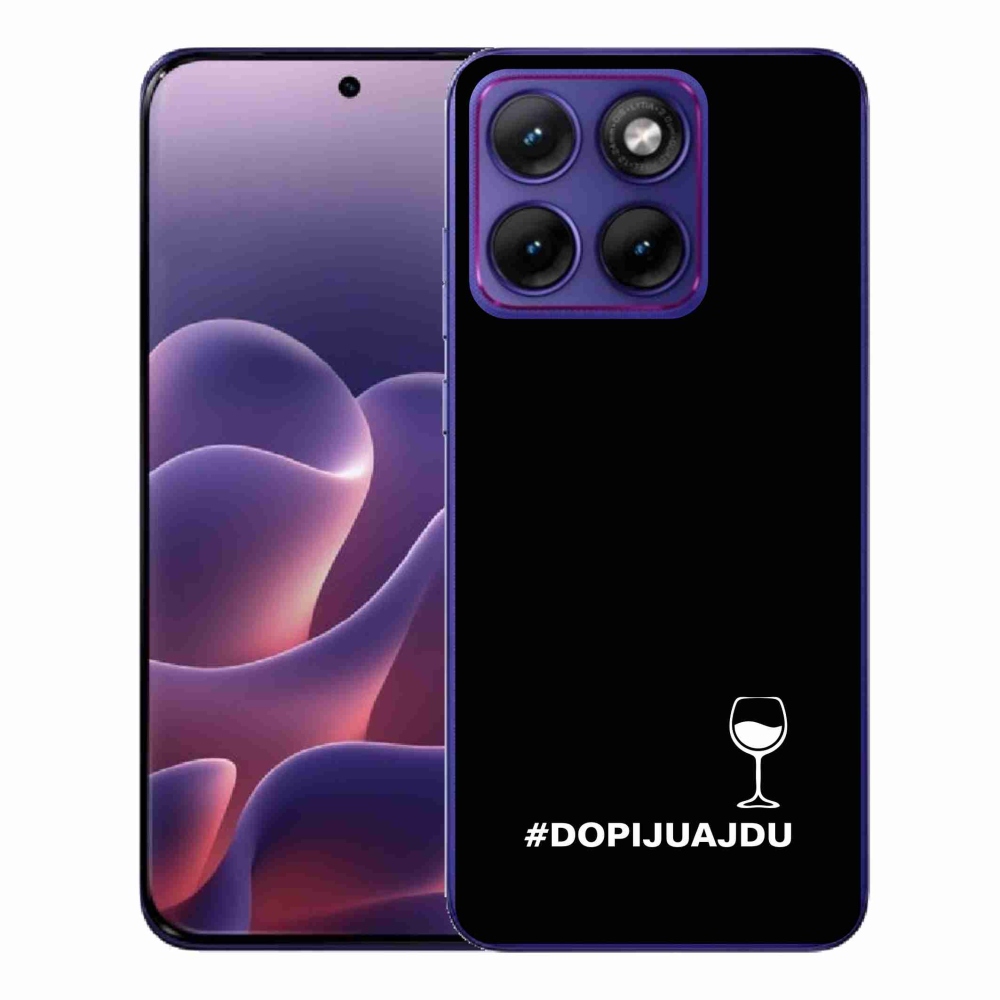 Gél borítás mmCase a Motorola Edge 70 Fusion készülékhez - bor motívum fekete háttérrel