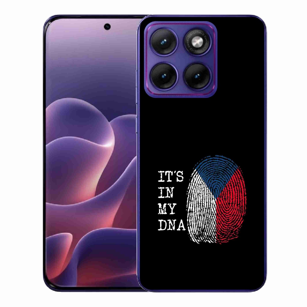 Zselés borítás mmCase Motorola Edge 70 Fusion - zászlós ujjlenyomat fekete háttérrel