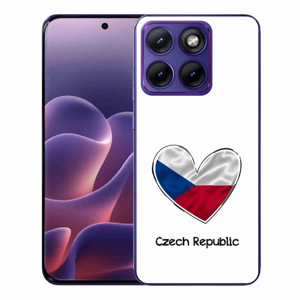 Zselés borítás mmCase a Motorola Edge 70 Fusion készülékhez - zászló szív fehér háttérrel