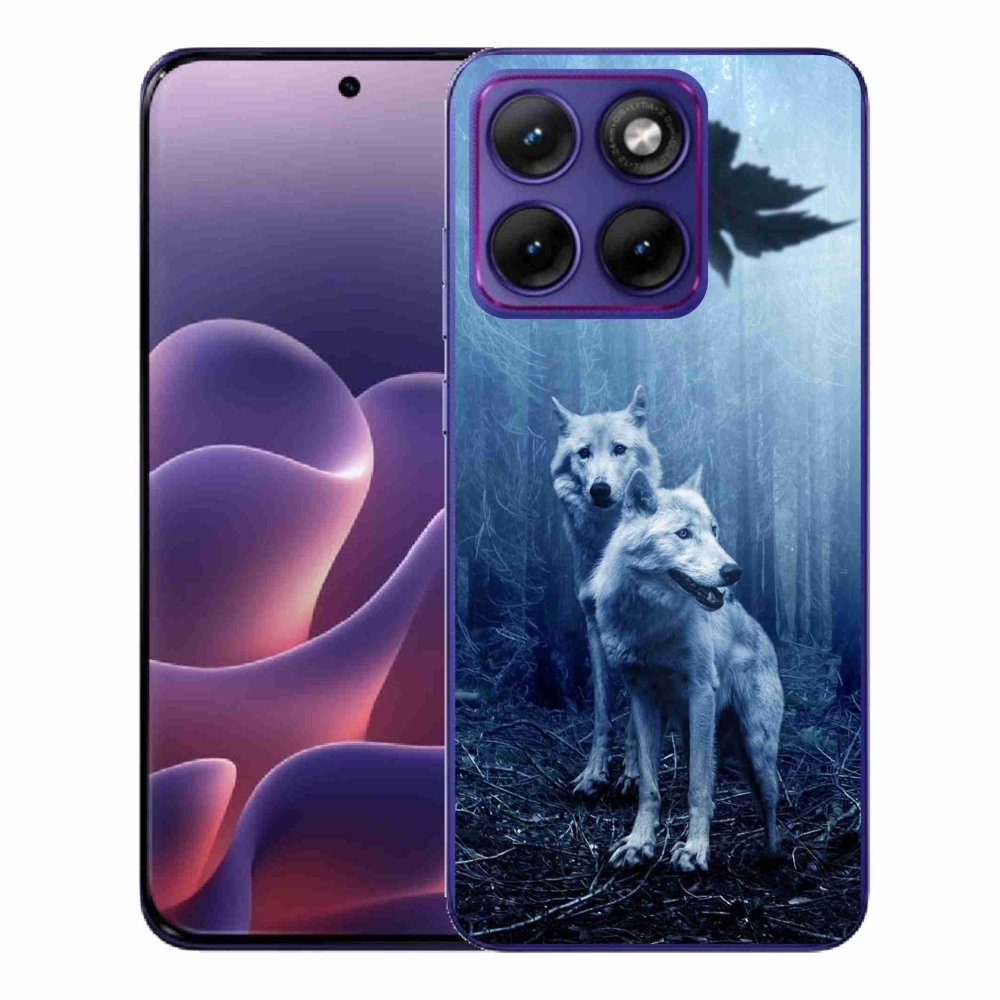 Zselés borítás mmCase a Motorola Edge 70 Fusion készülékhez - farkasok az erdőben