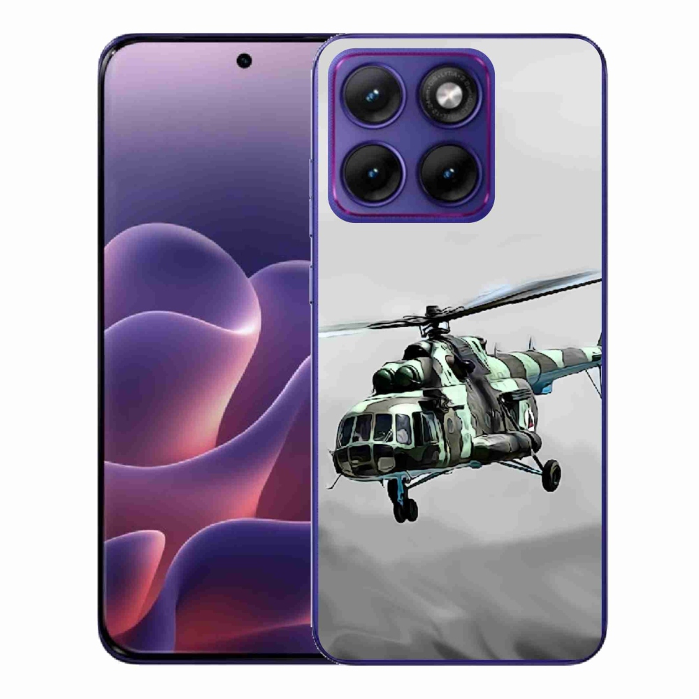 Zselés borítás mmCase a Motorola Edge 70 Fusion számára - katonai helikopter