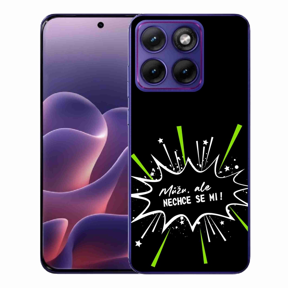 Zselés borító mmCase a Motorola Edge 70 Fusion készülékhez - vicces szöveg 11 fekete háttér