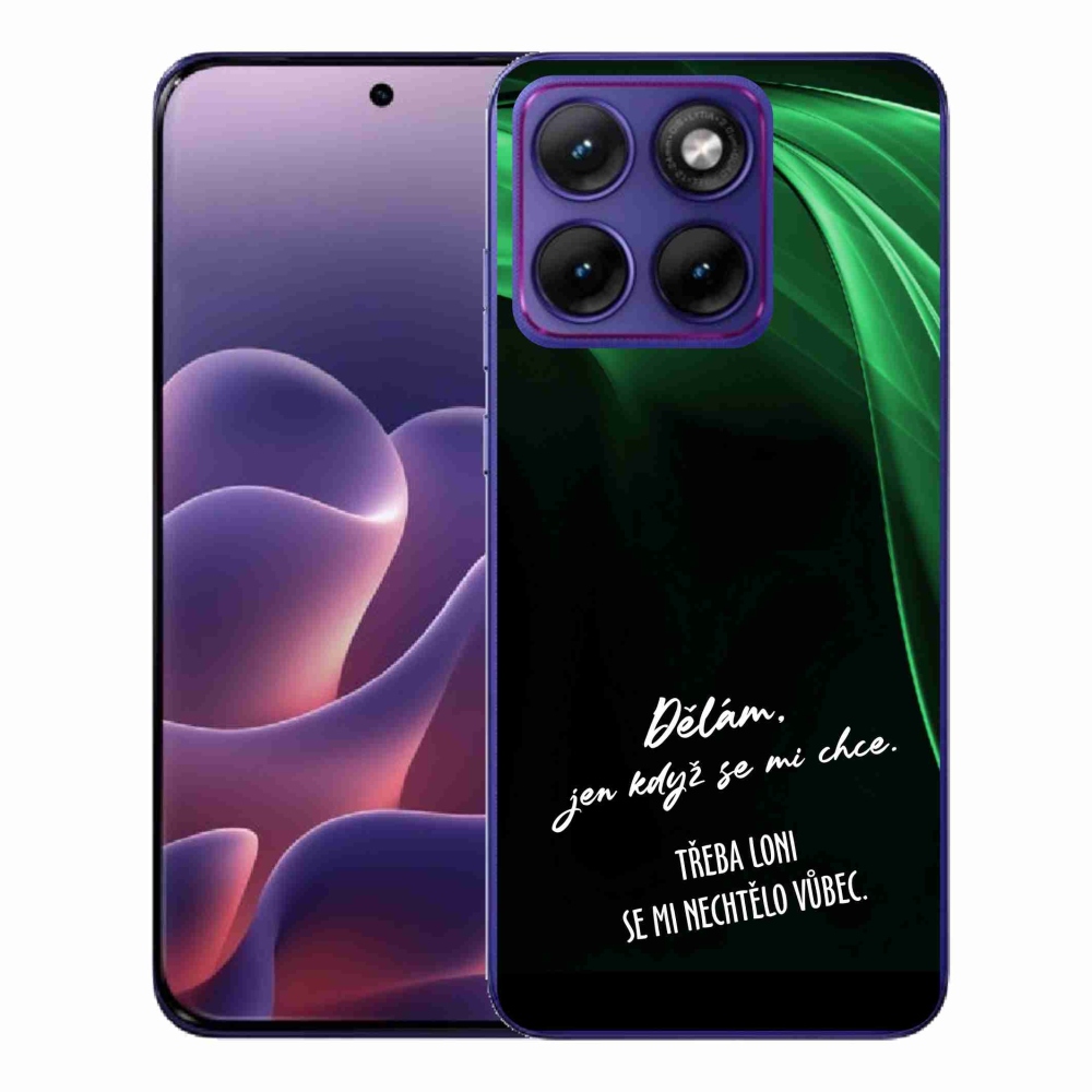 Zselés borító mmCase a Motorola Edge 70 Fusion készülékhez - vicces szöveg 12 fekete háttér