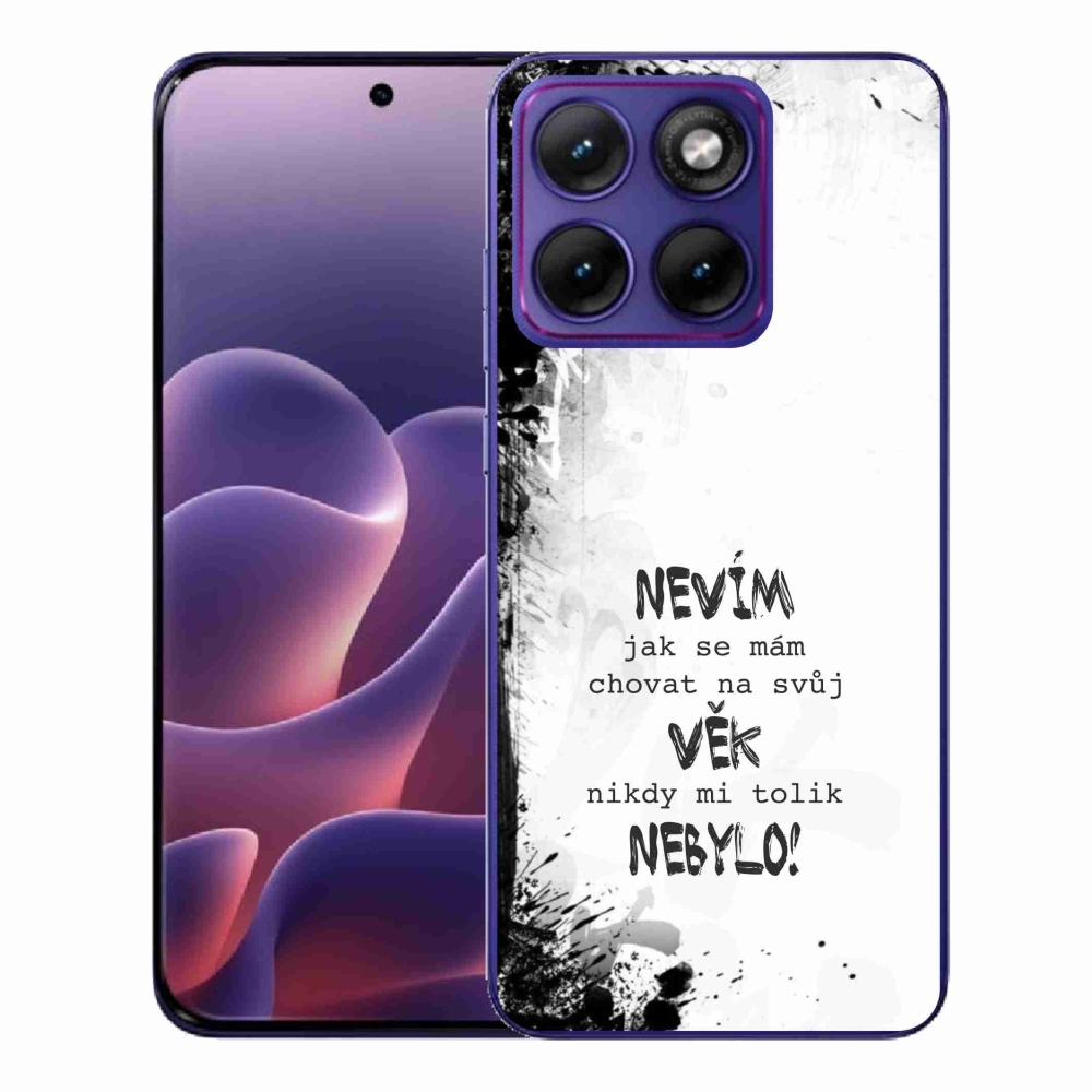 Zselés borító mmCase a Motorola Edge 70 Fusion készülékhez - vicces szöveg 14 fehér háttér