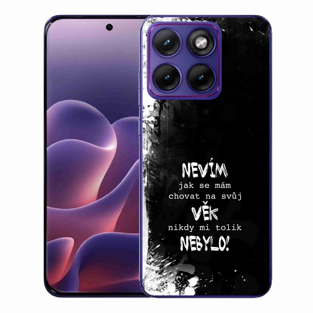 Gél borító mmCase a Motorola Edge 70 Fusion készülékhez - vicces szöveg 14 fekete háttér