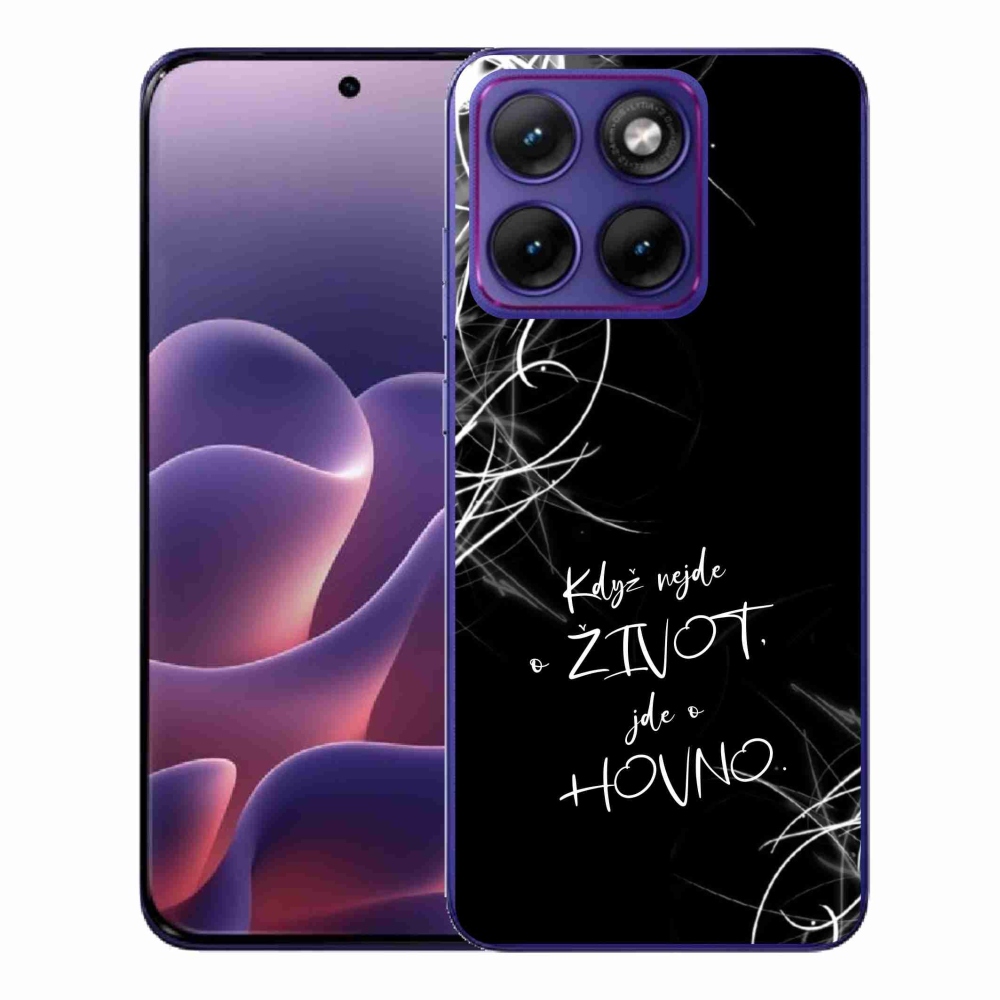 Gél borító mmCase a Motorola Edge 70 Fusion készülékhez - vicces szöveg 16 fekete háttér