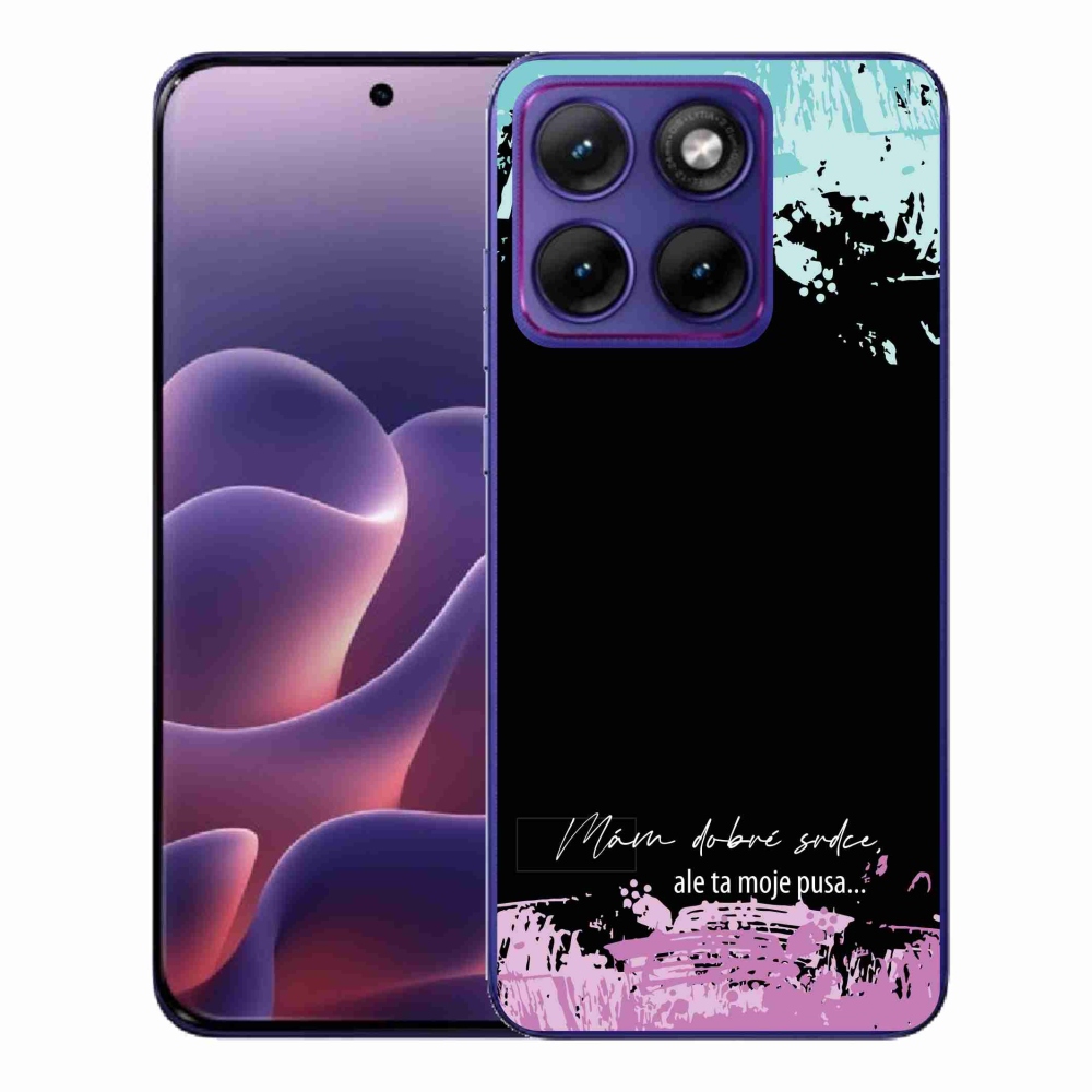 Zselés borító mmCase a Motorola Edge 70 Fusion készülékhez - vicces szöveg 3 fekete háttér