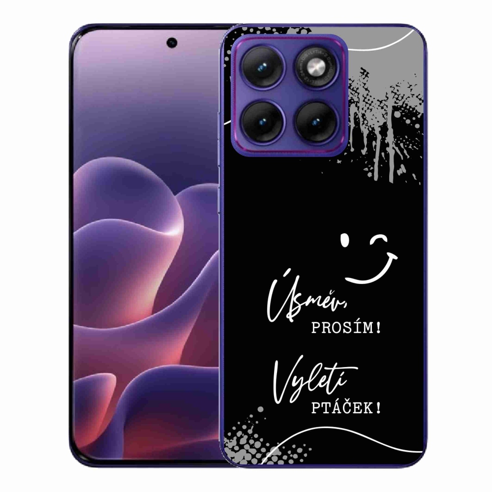 Gél borító mmCase a Motorola Edge 70 Fusion készülékhez - vicces szöveg 4 fekete háttér
