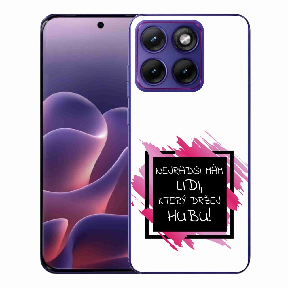 Gél borító mmCase a Motorola Edge 70 Fusion készülékhez - vicces szöveg 7 fekete-fehér háttérrel