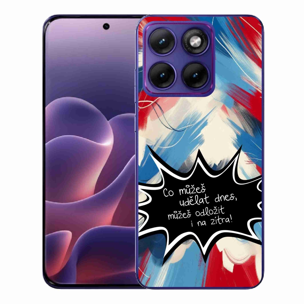 Zselés borító mmCase a Motorola Edge 70 Fusion készülékhez - vicces szöveg 9 fekete háttér