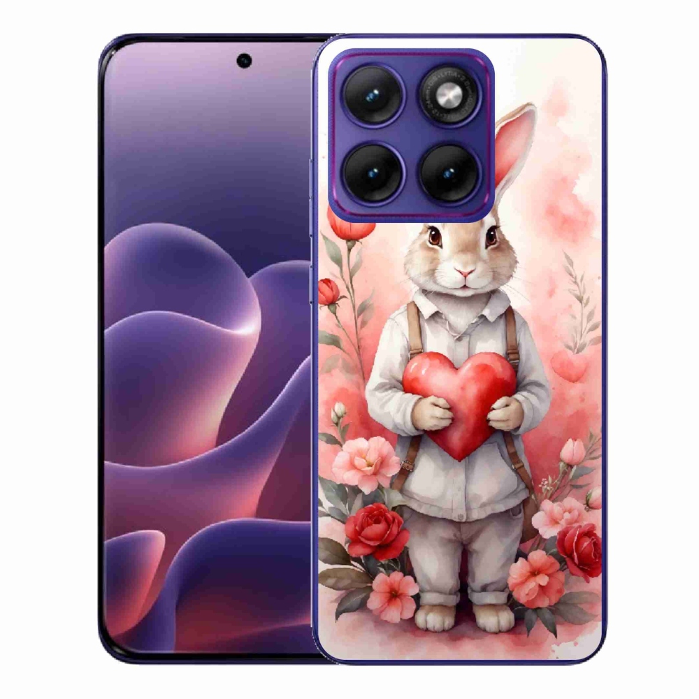Zselés borítás mmCase a Motorola Edge 70 Fusion készülékhez - nyúl szívvel