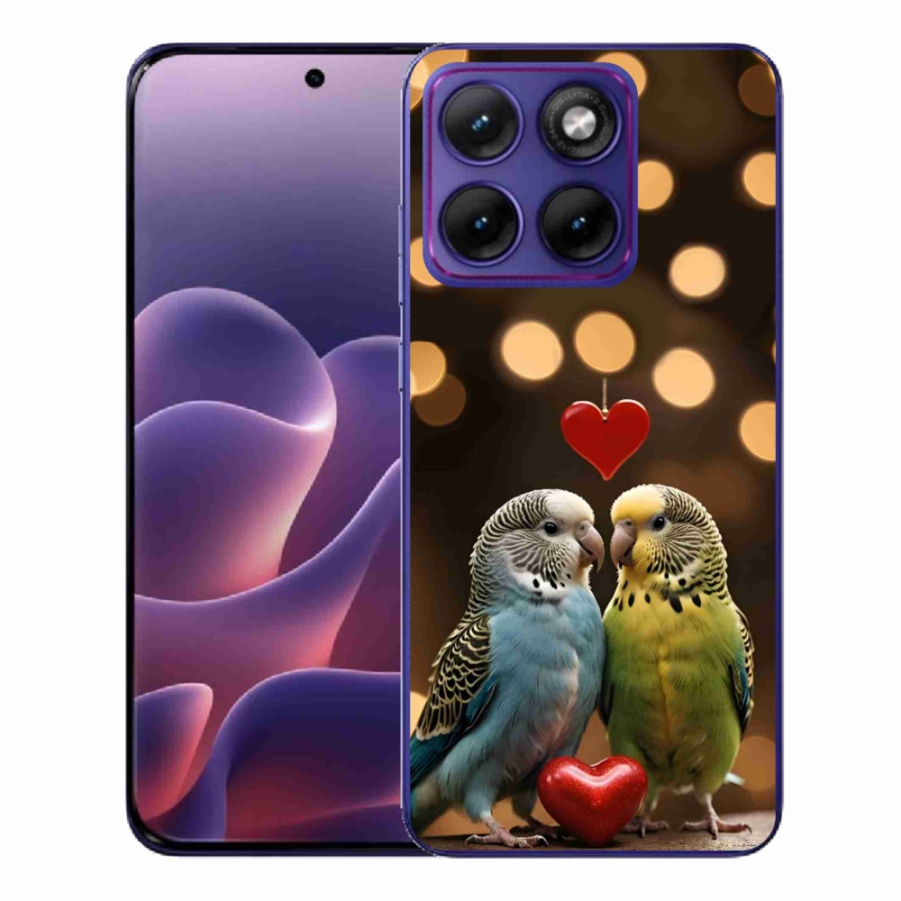 Zselés borítás mmCase a Motorola Edge 70 Fusion készülékhez - szerelmes papagájok