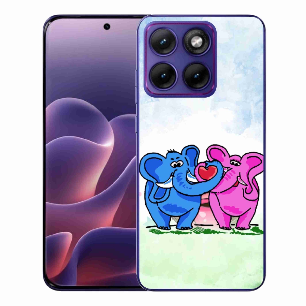 Zselés borítás mmCase a Motorola Edge 70 Fusion készülékhez - szerelmes elefántok