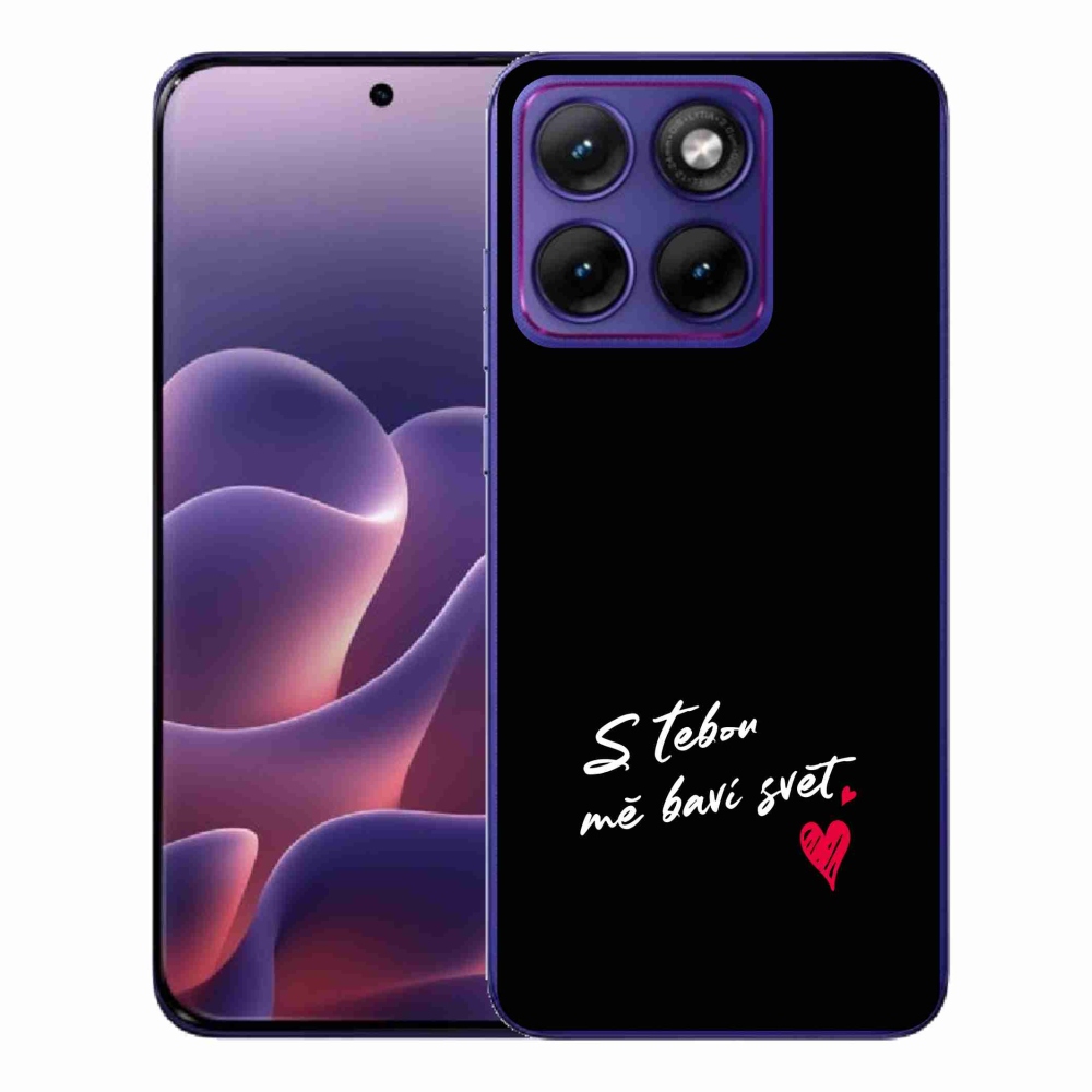 Gél borító mmCase a Motorola Edge 70 Fusion készülékhez - szerelmes szöveg 1 fekete háttér