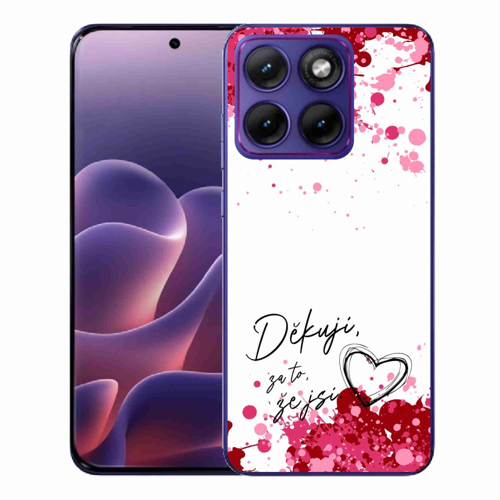 Zselés borító mmCase a Motorola Edge 70 Fusion készülékhez - text in love 2 fehér háttér