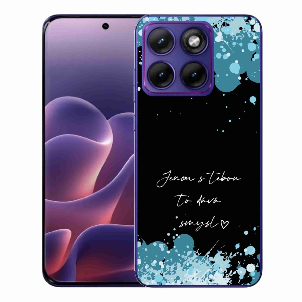 Gél borító mmCase a Motorola Edge 70 Fusion készülékhez - szöveg szerelemben fekete háttérrel