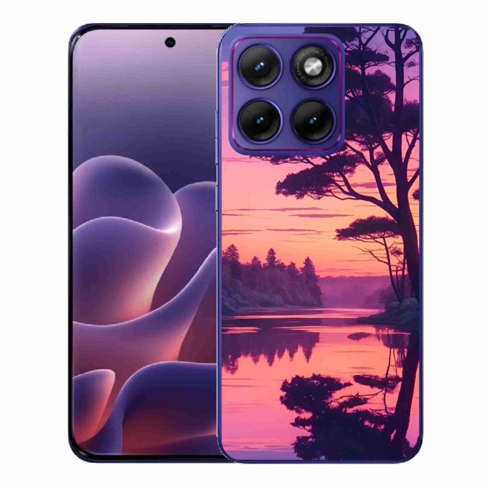 Zselés borítás mmCase a Motorola Edge 70 Fusion készülékhez - naplemente a tó felett