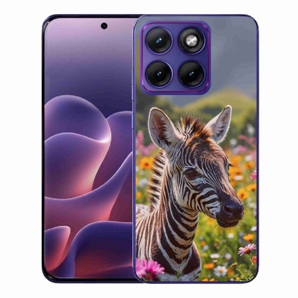 Zselés borítás mmCase a Motorola Edge 70 Fusion készülékhez - zebra a réten