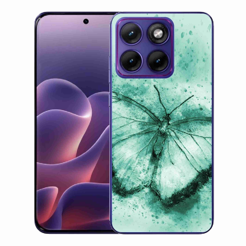 Zselés tok mmCase a Motorola Edge 70 Fusion készülékhez - zöld pillangó