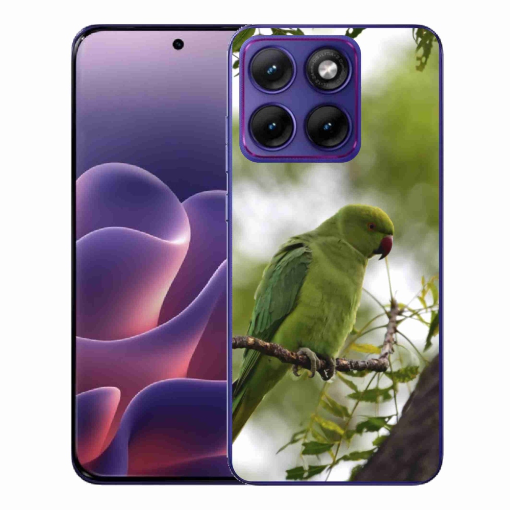Zselés borítás mmCase a Motorola Edge 70 Fusion készülékhez - zöld papagáj