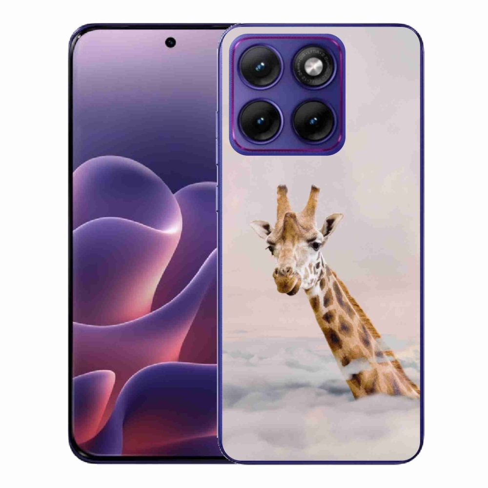 Zselés borítás mmCase a Motorola Edge 70 Fusion készülékhez - zsiráf a felhőkben