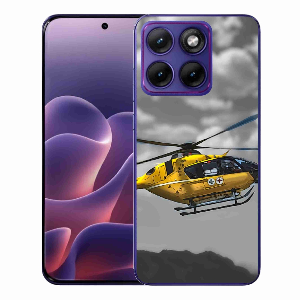 Zselés borítás mmCase Motorola Edge 70 Fusion készülékhez - sárga helikopter