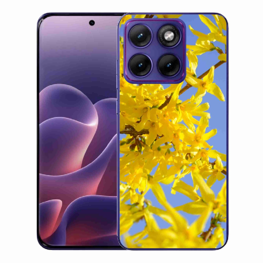 Zselés tok mmCase a Motorola Edge 70 Fusion készülékhez - sárga virágok