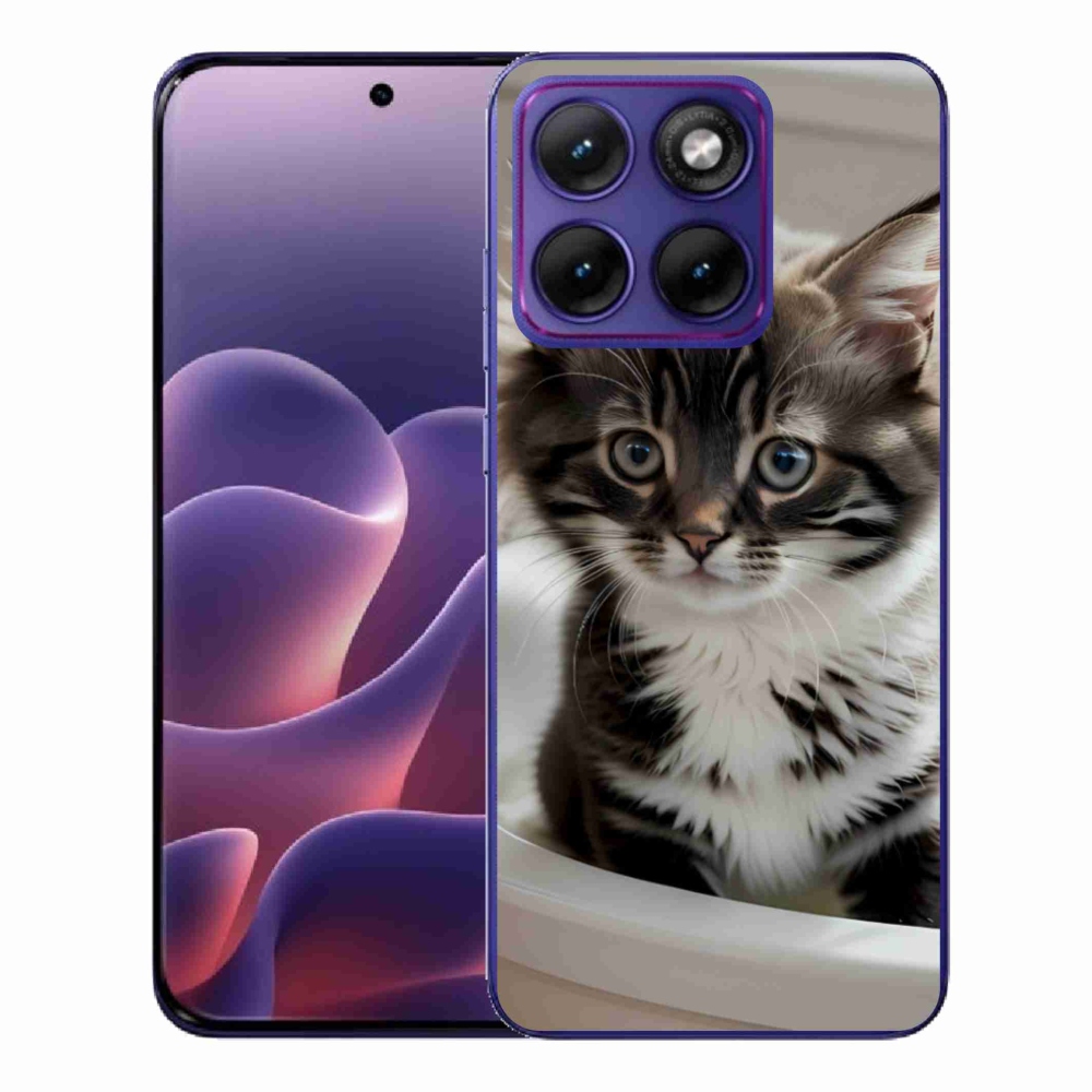 Zselés borítás mmCase a Motorola Edge 70 Fusion készülékhez - kíváncsi cica