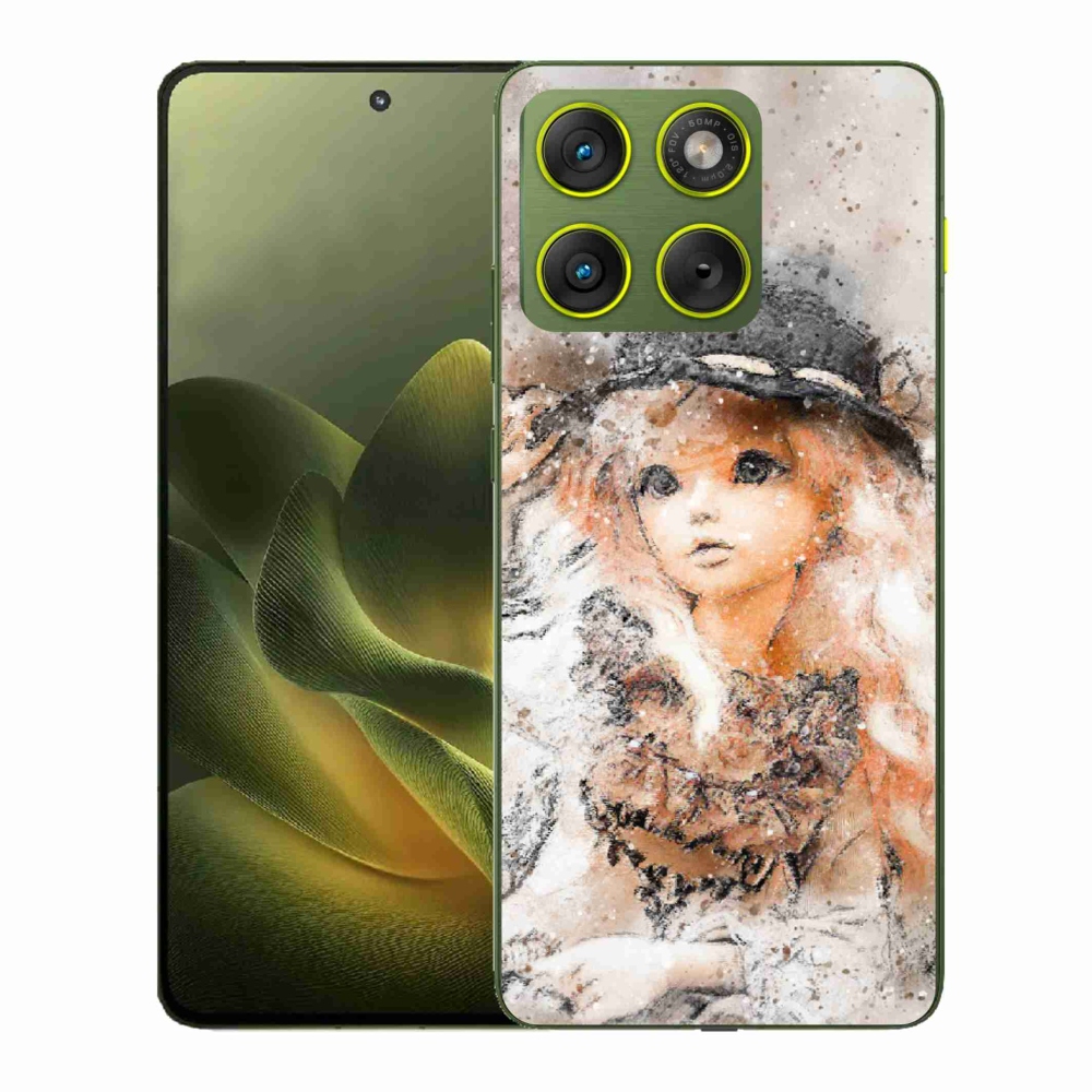 Zselés borítás mmCase a Motorola Edge 70 készülékhez - lány sapkával