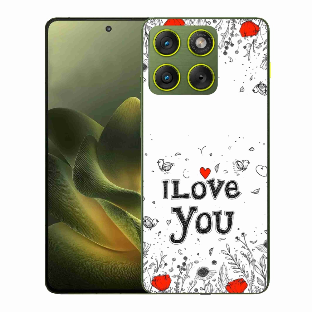 Gél borító mmCase a Motorola Edge 70-hez - I love you fehér háttérrel