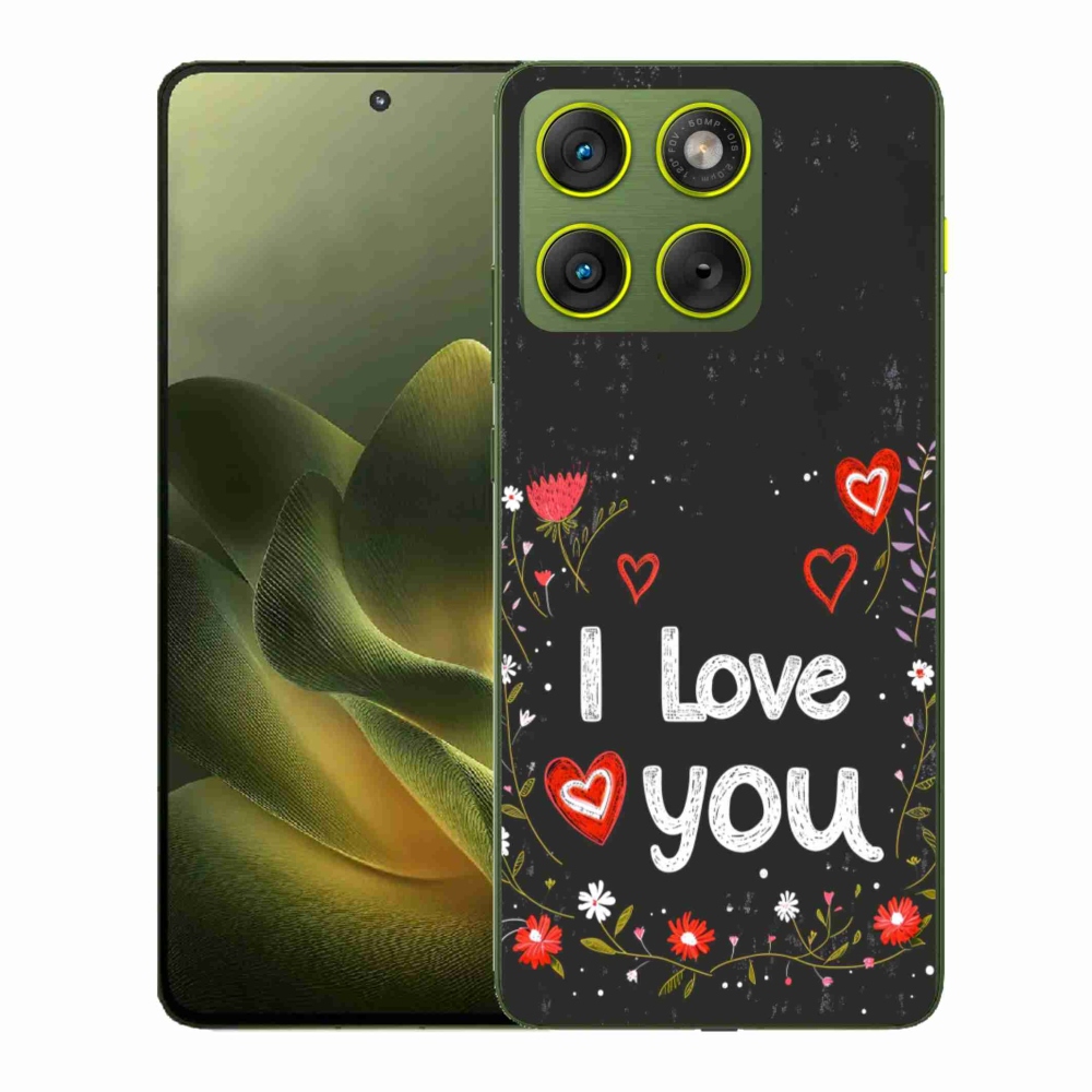 Gél borító mmCase a Motorola Edge 70-hez - Szeretlek fekete háttérrel