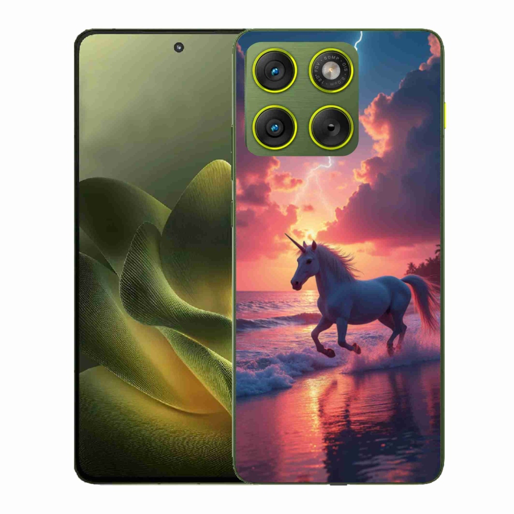 Zselés borítás mmCase a Motorola Edge 70 készülékhez - egyszarvú a tengerparton