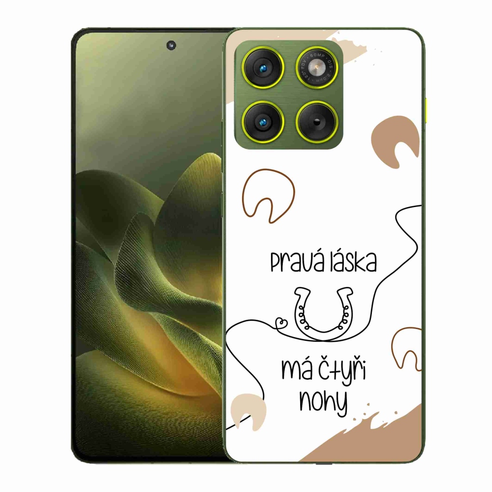 Zselés borító mmCase a Motorola Edge 70 készülékhez - ló motívum fehér háttérrel
