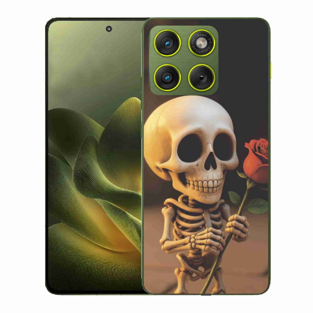 Zselés borítás mmCase a Motorola Edge 70-hez - csontváz rózsával