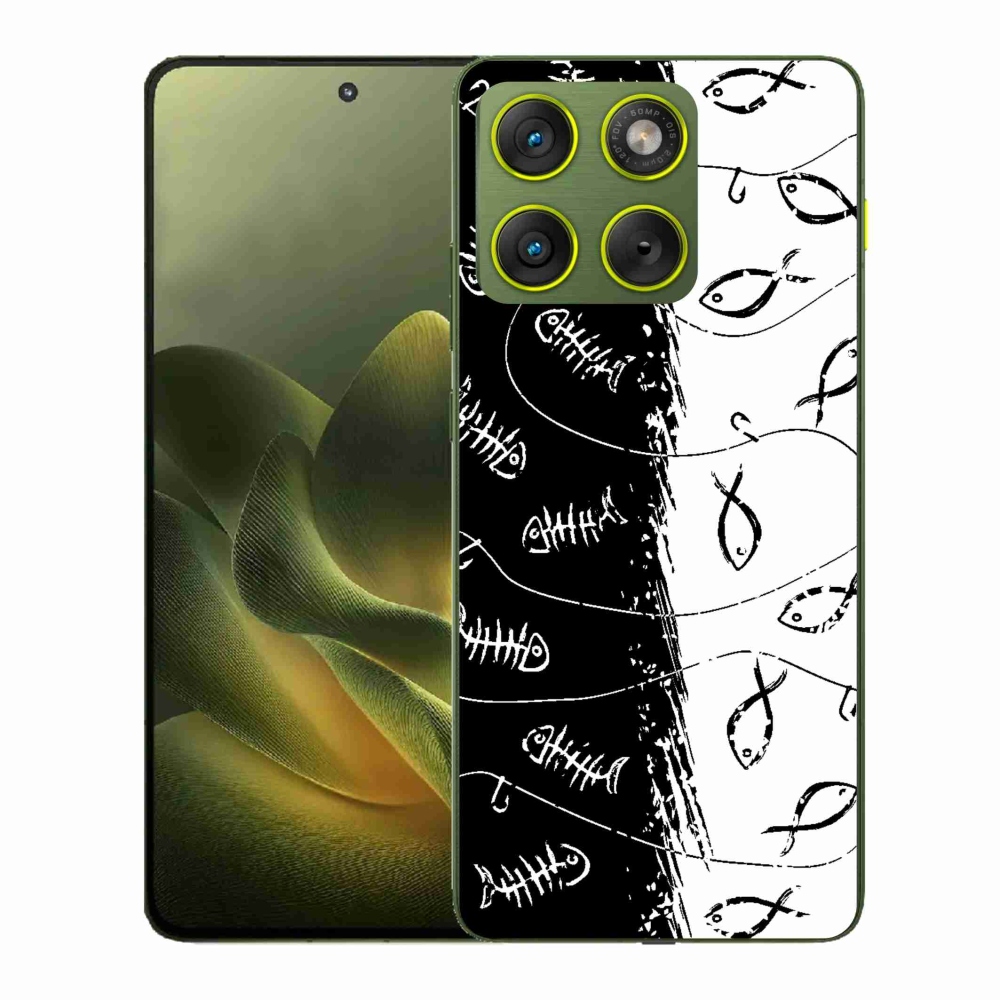 Zselés borítás mmCase a Motorola Edge 70 készülékhez - csontvázak és halak
