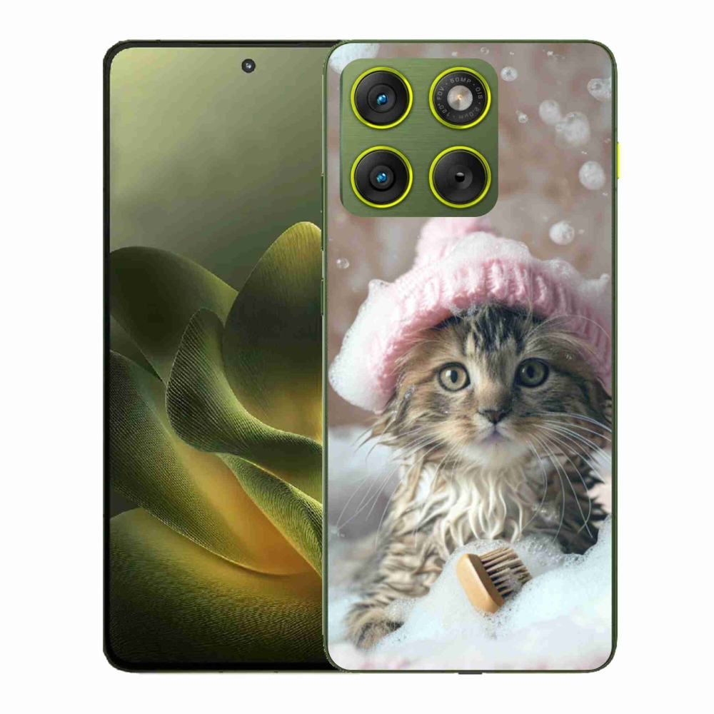 Zselés borítás mmCase a Motorola Edge 70 készülékhez - cica és fürdés
