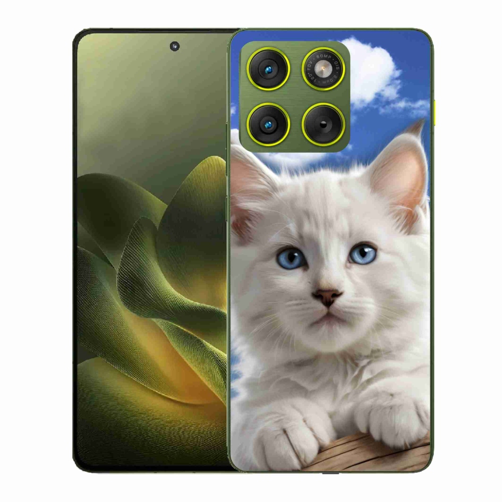 Zselés borítás mmCase a Motorola Edge 70 készülékhez - cica és felhők
