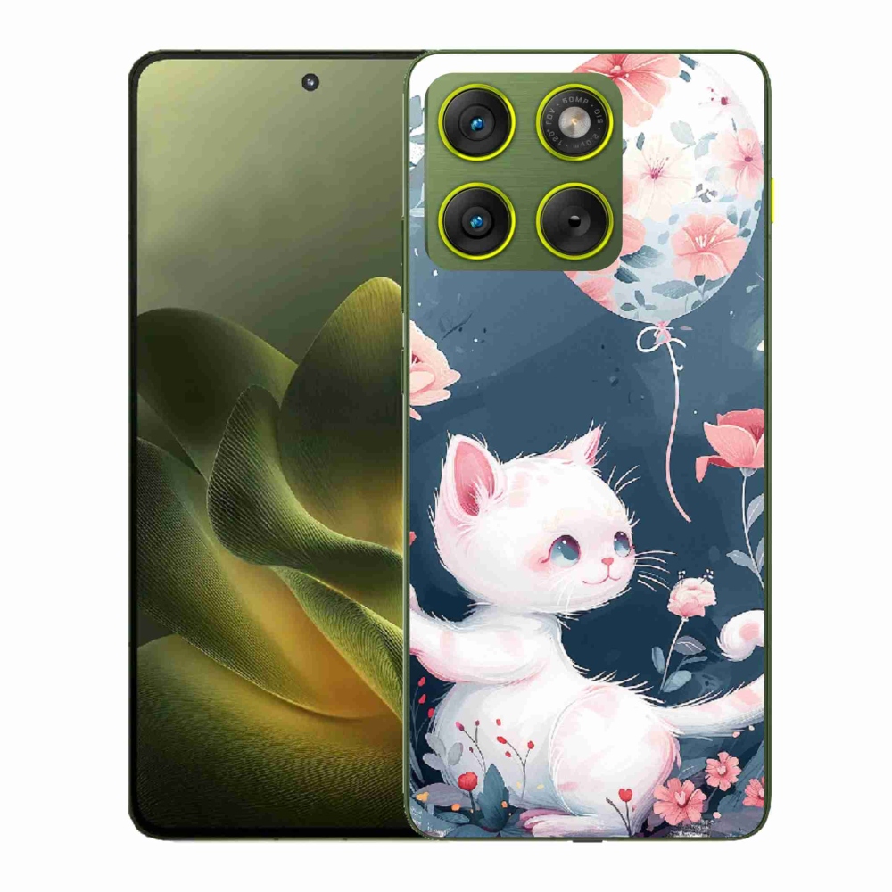 Zselés borítás mmCase a Motorola Edge 70 készülékhez - cica lufival
