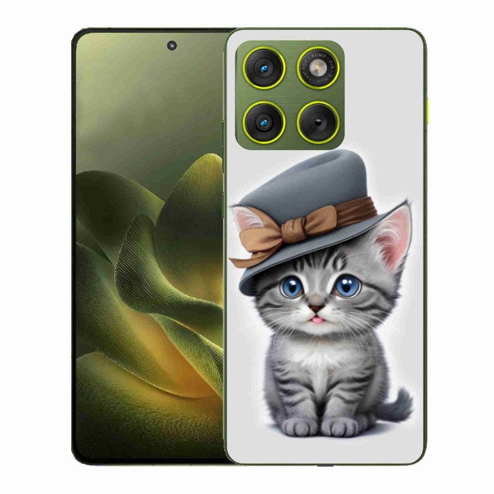 Zselés borítás mmCase a Motorola Edge 70 készülékhez - cica sapkával
