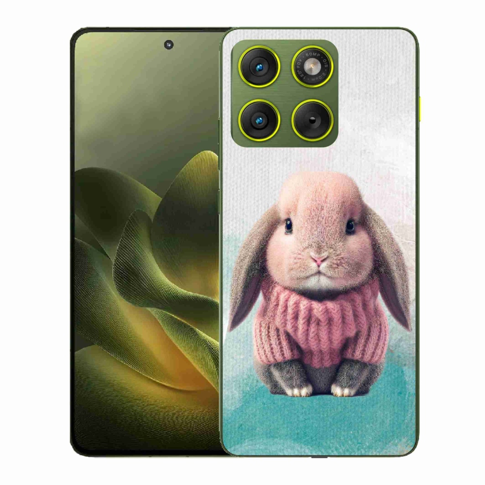 Zselés borítás mmCase a Motorola Edge 70-hez - nyúl pulóverben