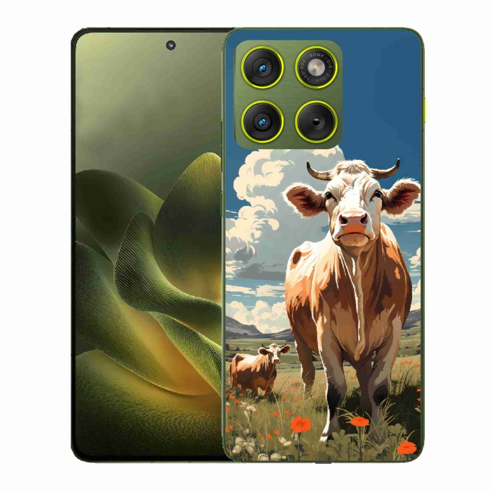 Zselés borítás mmCase a Motorola Edge 70 készülékhez - tehenek a réten