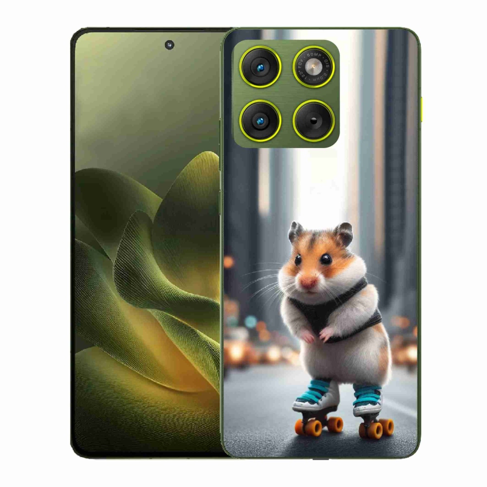 Zselés borítás mmCase a Motorola Edge 70-hez - hörcsög a korcsolyán