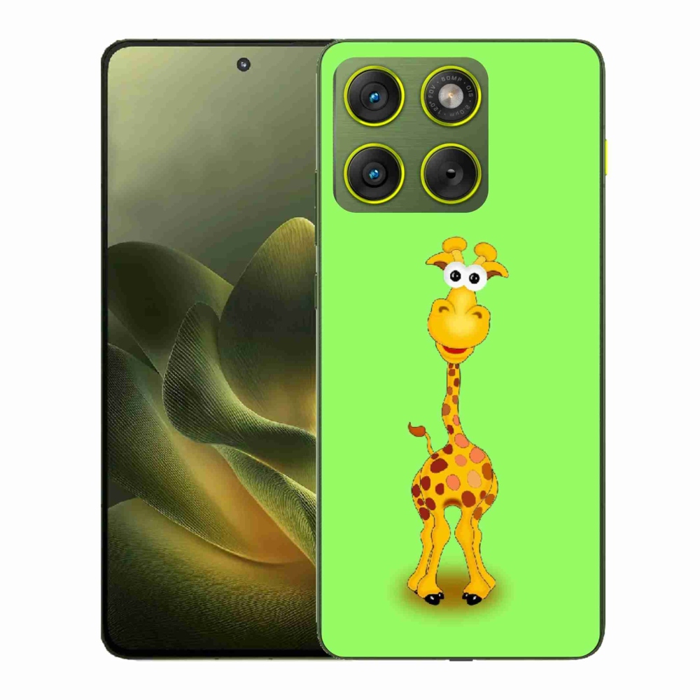 Zselés borítás mmCase a Motorola Edge 70 készülékhez - rajzfilm zsiráf